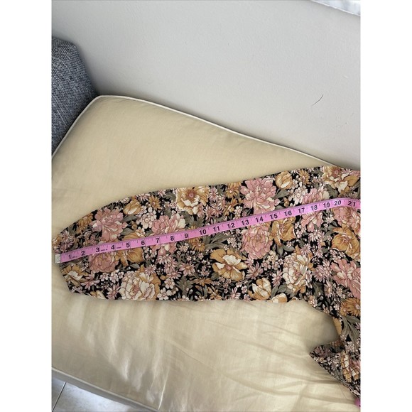 American Eagle Women’s Floral Long Sleeves Wrap Top Blouse Size Smocked Waist M - Picture 8 of 9